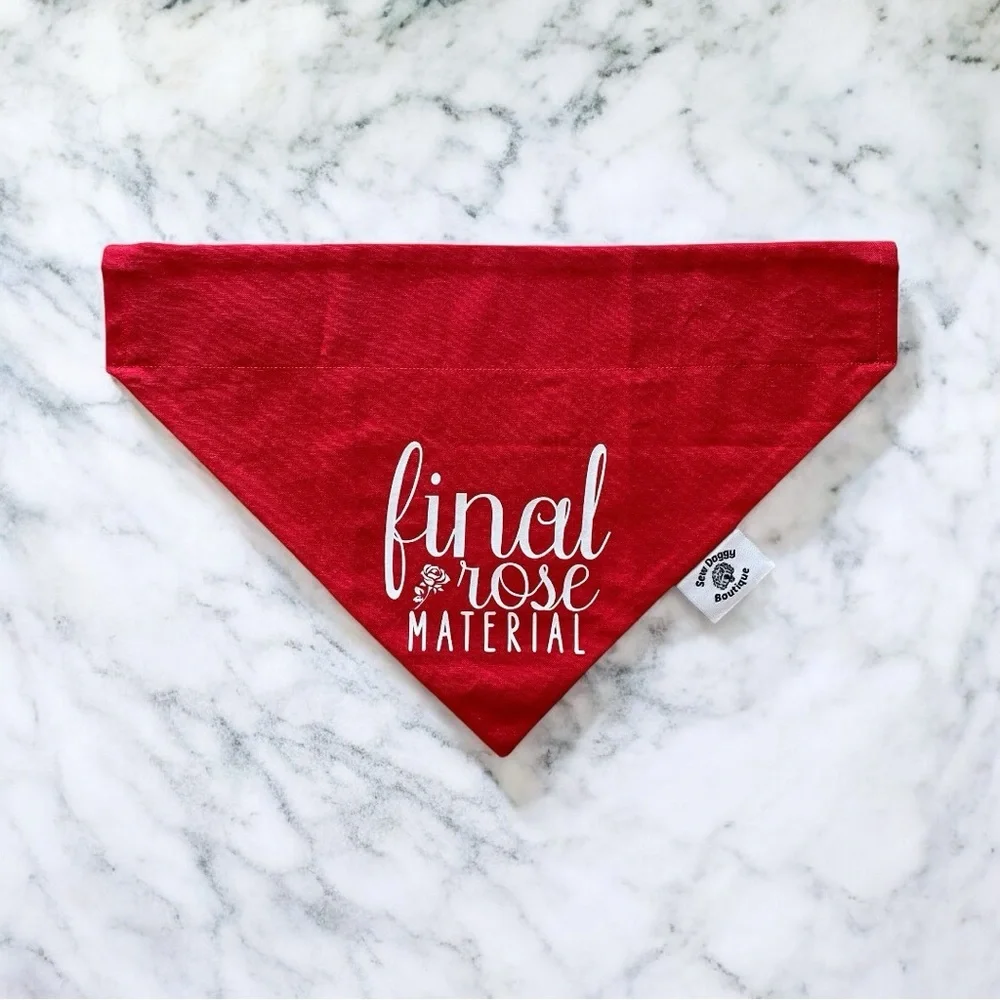 DOG Bandana - Final Rose Material & Red Polka Dots (Reversible) - Size L Large